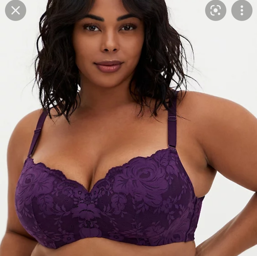 Dark purple.lace wire bra 360 smoothing back